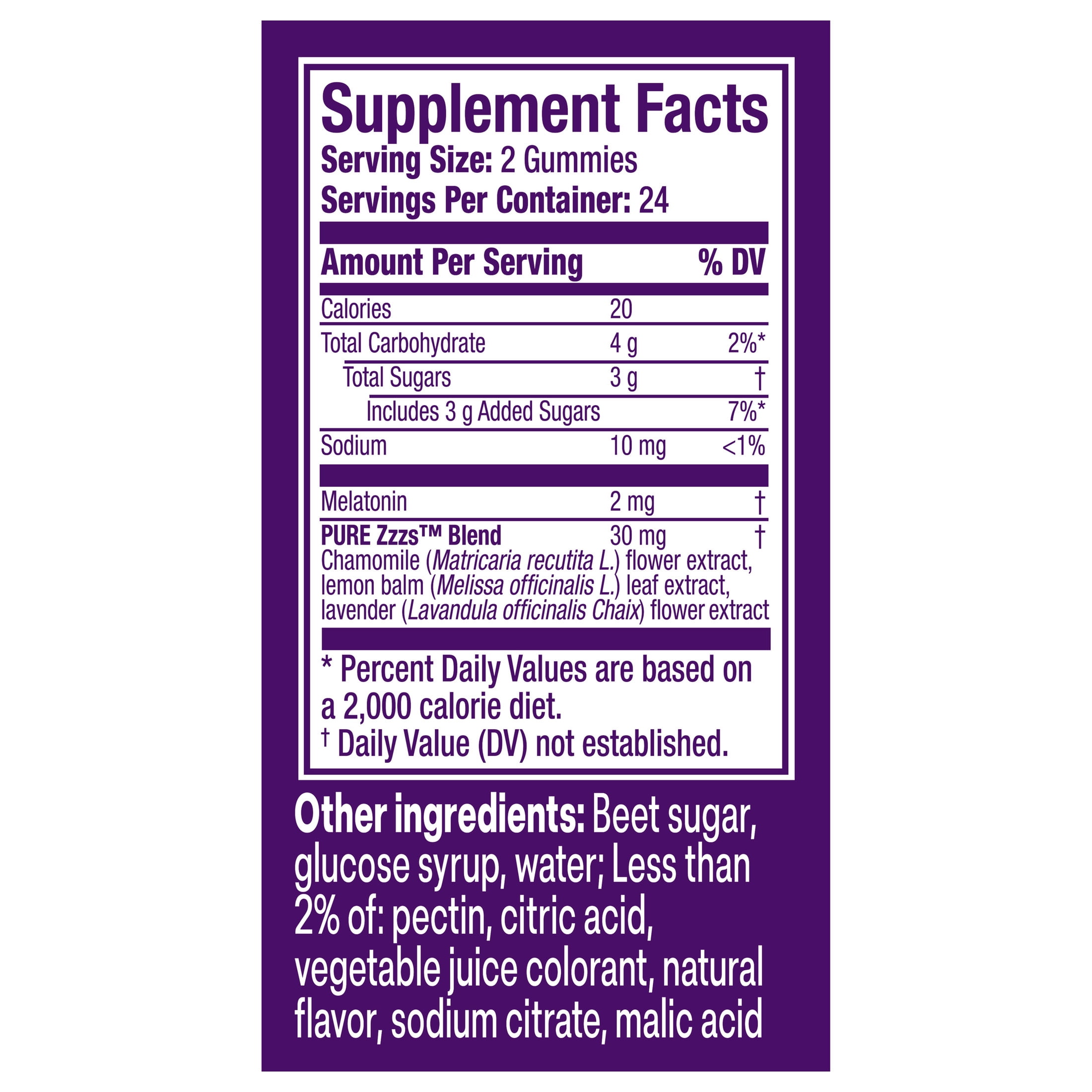 ZzzQuil PURE Zzzs Melatonin Sleep Aid Gummies, Melatonin 2mg, Wildberry Vanilla 48 Count