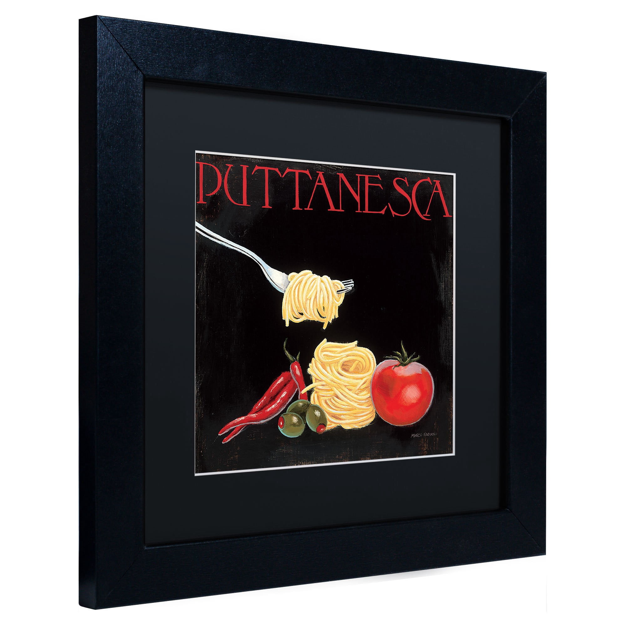 Trademark Fine Art "Italian Cuisine I" Canvas Art by Marco Fabiano Black Mat, Black Frame