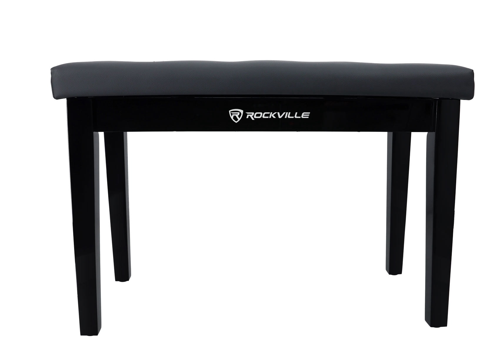 Rockville PB7 BLACK Premium Piano Bench w/Thailand Wood, Comfy Padding + Storage