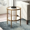 thumbnail image 2 of Evelyn&Zoe 20" Antique Brass Finish Metal/Glass Side Table, 2 of 9