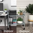 thumbnail image 3 of COSCO Outdoor Living(tm) Outdoor and Indoor Folding Serving Cart with Wheels and 2 Shelves, Gray, 3 of 11