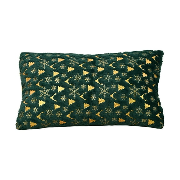 EUDIDV Christmas Pillowcase Standard Plush Gold Stamped Christmas Holiday Pillow Living Room Sofa Pillow Bed Cushion Cover Bedroom Window Cushion Pillow Cover 11.81x19.68in Festive Pillow Cover