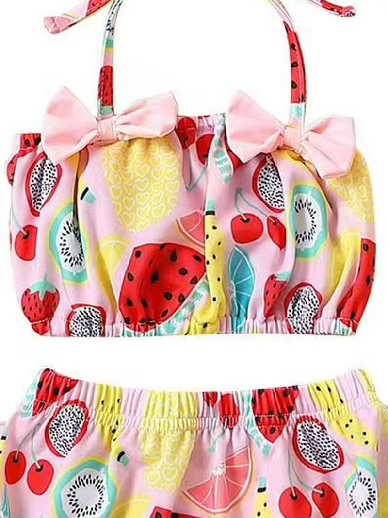 Springcmy Baby Girl Swimsuit 3 6 9 12 24 Months Infant Fruit Print