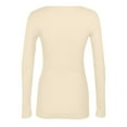 thumbnail image 4 of Womens Long Sleeve V Neck Ribbed Knit Fitted Casual Tops Tee Slim Basic Shirt Beige XXL, 4 of 4