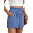 thumbnail image 3 of Fantaslook Summer Shorts for Women Wide Leg High Waisted Shorts Drawstring Casual Beach Shorts with Pockets, 3 of 8