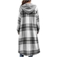 thumbnail image 6 of SYwaren Women's Plaid Jacket Lapel Zip-Up Long Sleeve Irregular Plaid Tweed Woolen Cardigan with Chest Pocket Outerwear Top, 6 of 8
