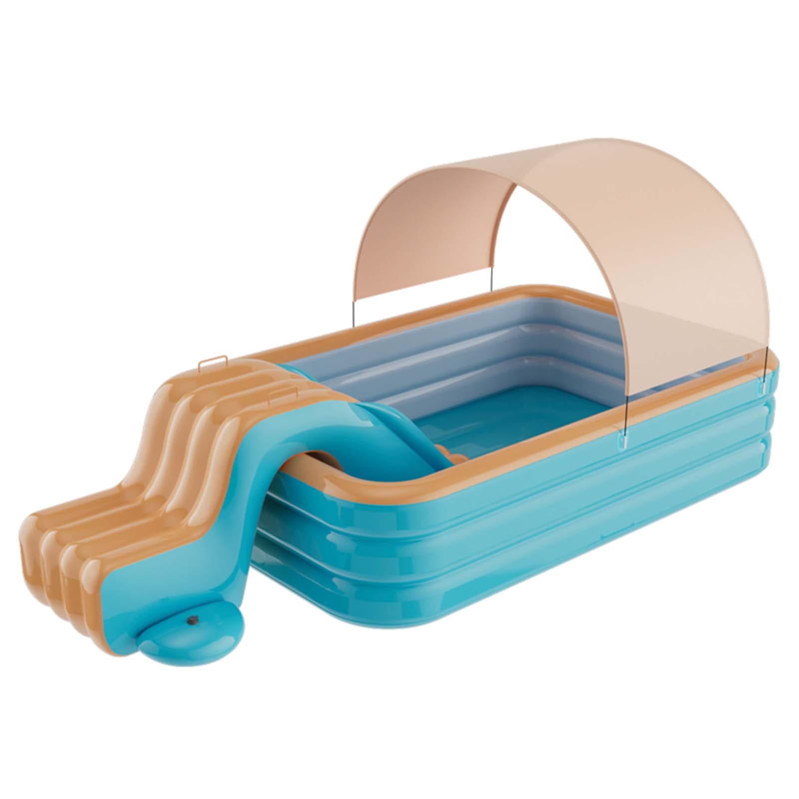 oshhni Inflatable Pool Slide Inflatable Play Center for Yard Summer Parties Balcony Green and Orange