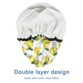 thumbnail image 4 of Shower Caps,Yellow Lemon Fruit Slices White Pattern Waterproof Shower Cap for Women 4 Pieces,Double Reusable Hair Cover for Shower PEVA Elastic Stretch Hem, 4 of 7