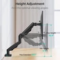 thumbnail image 6 of MOUNT PRO Monitor Arm for 22-32 inch Screens, Monitor Desk Mount, Adjustable Height, VESA Mount with Clamp & Grommet Bases, Holds to 19.8 lbs, 6 of 10