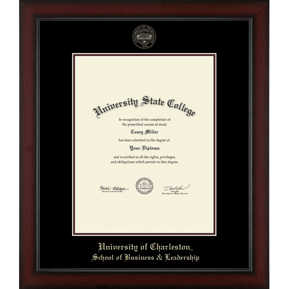 University of Charleston School of Business & Leadership Diploma Frame, Document Size 11" x 14"