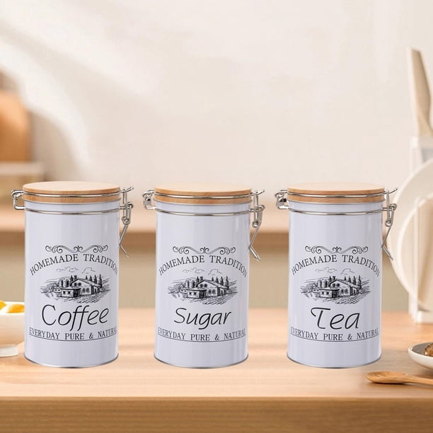 Comptoir De Famille キャニスター3点セット 3 Pieces Canister Sets for Kitchen Counter Vintage Canisters Set