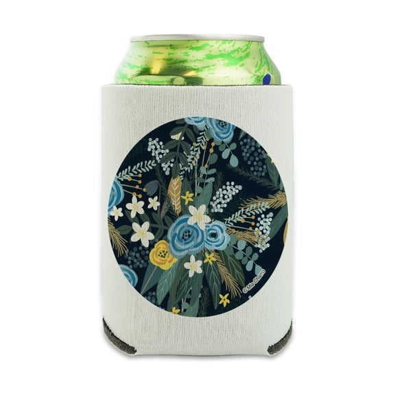 May Floral Pattern Can Cooler - Drink Sleeve Hugger Collapsible Insulator - Beverage Insulated Holder