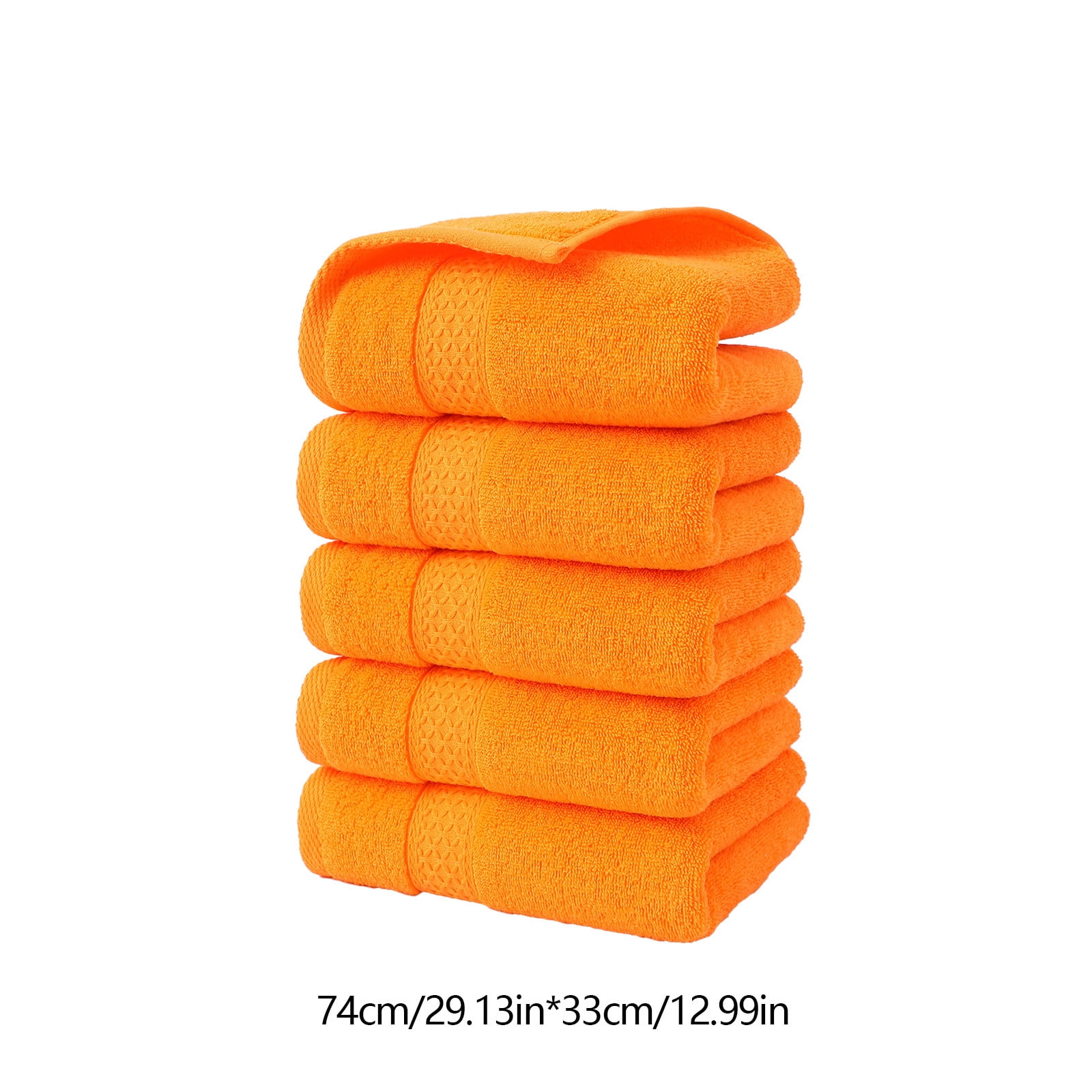 Btomtd 5pcs Broken Jacquard Hand Towels Soft Absorbent Household Towels and Washcloths for Kitchen and Bathroom Use - 29.13'x12.99', Orange