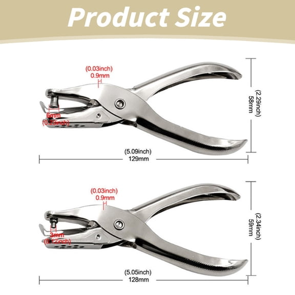 Clearance Under $0.59! 1PC Single Hole Puncher, Handheld Paper Punch for DIY & Crafts, Metal, for Scrapbooking & Albums, (6mm, Silver)