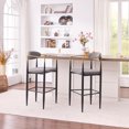 thumbnail image 4 of CQSXDA Modern Upholstered Bar Stool Set of 2 with Gold-Accented Armrests and Metal Frame 23 Inch Seat Height for Kitchen Use, Grey, 4 of 10