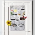 thumbnail image 2 of Floral Hanging Pocket Organizer, Delicate Layout of Outline Drawings of Chrysanthemum Flowers Drawn by Hand, Printed Polyester Storage Bag with Pockets, 21" x 31", Dimgray and White, 2 of 2