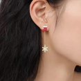 thumbnail image 2 of Snowflake Santa Claus Threader Tassel Earrings for Women Sterling Silver Pins Red Crystal Stock Christmas Hat Dangle Drop Christmas Tree Earring Studs Christmas Party Jewelry, 2 of 12