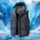 thumbnail image 4 of Kalauyu Men's Puffer Hoodie Vest Winter Zipper Outerwear Vests Warm Wind-Resistant Sleeveless Puffy Jackets, 4 of 5