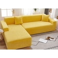 thumbnail image 3 of HAHDAXIA Housse de Sofa en L en Tissu Velours Doux, Housse de Canapé d'Angle Très Extensible avec Bas Élastique, Protège-Meubles Imperméable avec Accoudoirs pour Animaux et Enfants, B, 2 Places 145x185 cm, 3 of 7