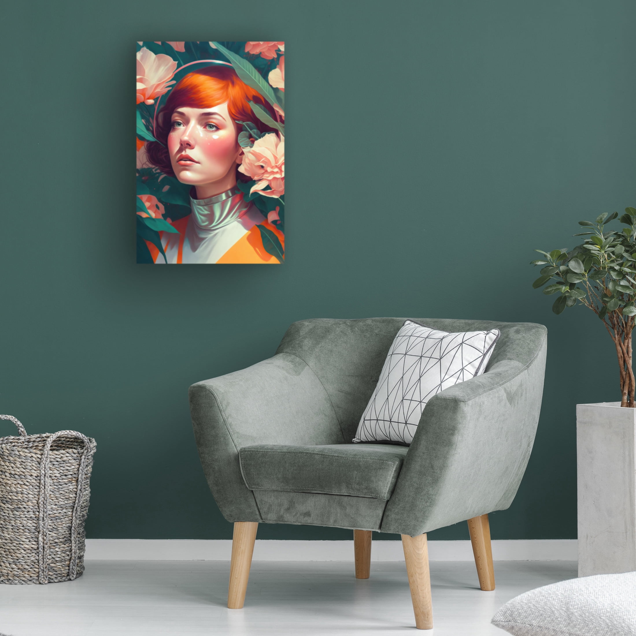 Canvas Wall Art - Treechild 'Retro Future Portrait' Wall Art for Living Room, Bedroom, or Office D?cor by Trademark Fine Art - 22 x 32 Inches