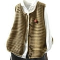 thumbnail image 2 of Ailaofu Womens’Knit Sweater Vest V Neck Sleeveless Cardigan Button Down Sweater Pocket Outwear Tops, 2 of 7