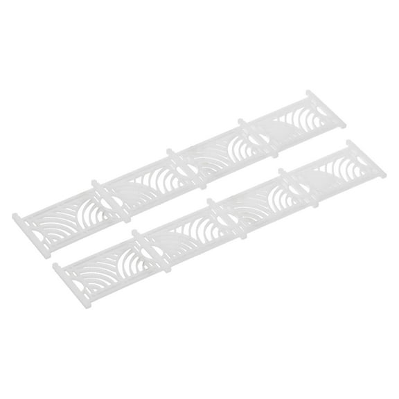 Uxcell 2pcs 5.39 Inch Miniature Garden Fence, Mini Ornament Dollhouse Home DIY, 0.08" White Circle Style