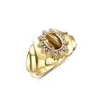 thumbnail image 4 of RYLOS Rings for Women 14K Yellow Gold Ring with Oval 7X5MM Gemstone &  Sparkling Diamonds Tiger Eye Jewelry Size 7, 4 of 8