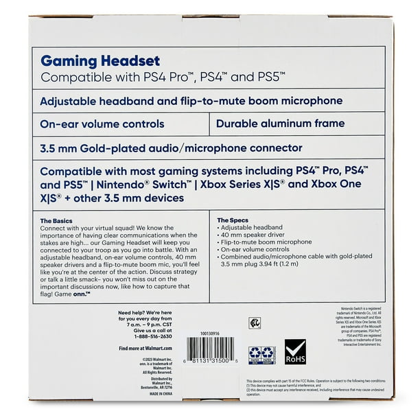 Free Talk PlayStation 新品 onn. PlayStation Wired Video Game Headset with 3.5mm