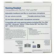 onn Wired Gaming Headset Compatible with PlayStation PS4 and PS5, Black and White