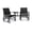 Black, variant on Spaco Double Swing Glider Rocker Chair set, Deluxe Outdoor Patio with Glass Table-Brown