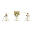 thumbnail image 2 of Drake 3-Light Bathroom Vanity Light in Warm Brass, 2 of 5