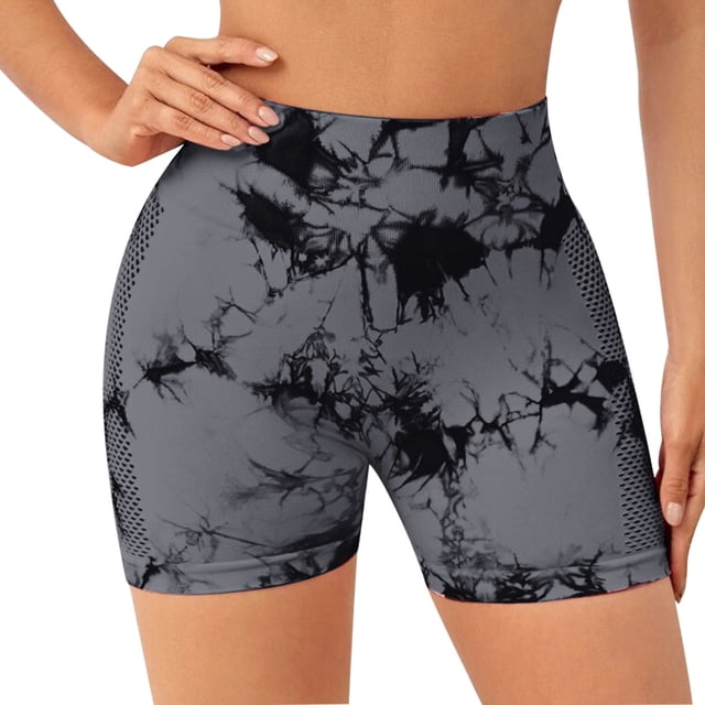 Gibobby Shorts Gym Mujer Ropa deportiva para mujer, pantalones cortos deportivos para mujer, pantalones cortos deportivos de cintura ancha, pantalones de Yoga para mujer, depo(Gris, L)