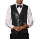 thumbnail image 1 of Chaleco de traje de cuero sintético INSPIRE CHIC para hombres, chaleco de PU formal occidental con pajarita, 2XL negro, 1 of 4