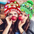 thumbnail image 4 of TETOU 2 Pack Light Up Christmas Hat,Cute Cartoon Design Xmas Knitted Beanie Hat with Light for Adults Kids Christmas Gift New Years Party Decoration(Style B), 4 of 7