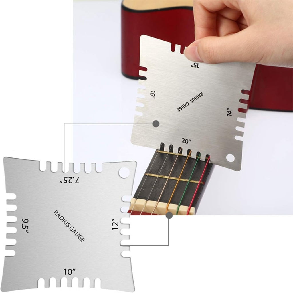 CEORPER Guitar Setups Gauge Luthier Repair Tool Bass Measuring Tool Guitar String Action Gauge Ruler Guitar String Height Gauge