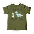 thumbnail image 2 of Dinosaur Big Bro Shirt for Boys New Big Brother Dino Sibling T-Shirt Military Green Shirt 18 Months, 2 of 5