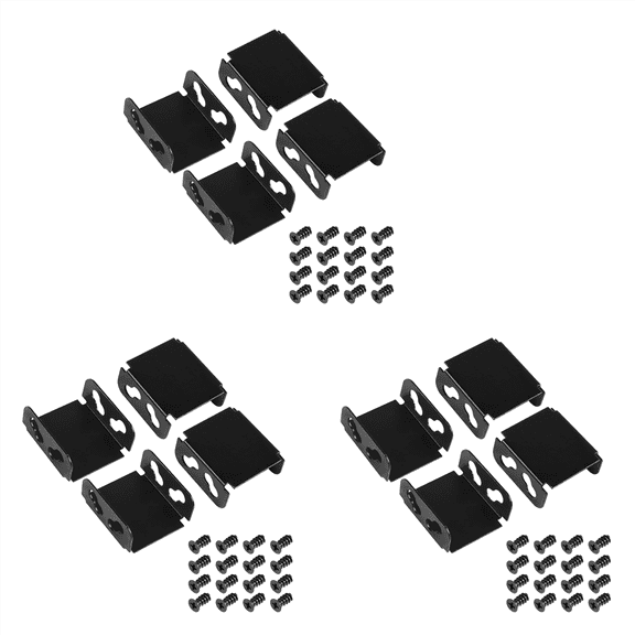 Fan Bracket Dual Fan Computer Radiator Holder for Video Card Cooling DIY Support 80MM/90MM/120MM/140MM (12 Pcs),12 x Computer fan bracket 48 x screw,Black