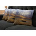 thumbnail image 5 of Ambesonne Nature Throw Pillow Cover 4 Pack, Sunbeams Cloudy Sky Sea, 16", Yellow Grey, 5 of 5