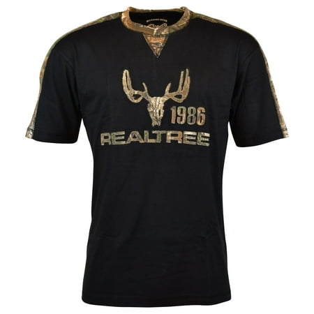Snow Camo Shorts - Buckhorn River Men's Realtree Camo Deer Skull Logo T-Shirt
