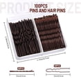 thumbnail image 2 of 100Pcs Pins Brown Bobby Pins for Women, Hair Pins, Hair Pins for Women 2inch, 2 of 7
