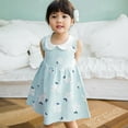 thumbnail image 2 of Zanarzt Toddler Kids Baby Girl Dress Summer Dress Toddler Girls Sleeveless Sundress Floral Prints Princess Dress Dance Party Dresses Light Blue,2-3 Years, 2 of 8