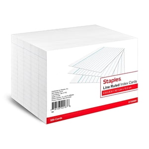 Staples Line Ruled Index Cards, 4" x 6", 500 Count