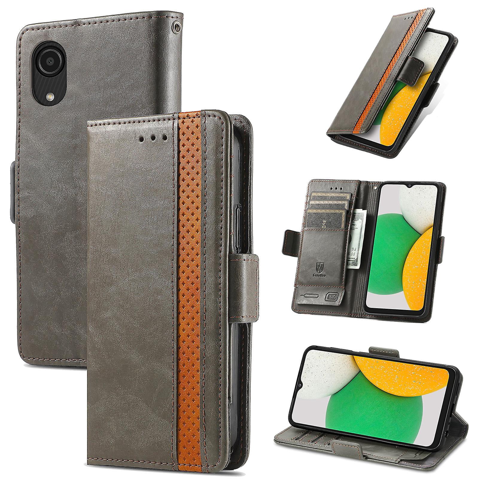 Compatible avec Samsung Galaxy A03 Core Étui Portefeuille en Cuir Blocage Rfid Porte-Cartes Folio Rabattable Antichoc