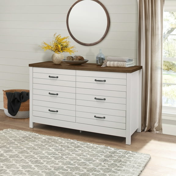 Lancaster Farmhouse Oak Top 6-Drawer Dresser by Hillsdale Living Essentials, Multiple Colors