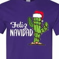 thumbnail image 4 of Inktastic Feliz Navidad Christmas Cactus in Santa Hat T-Shirt, 4 of 5