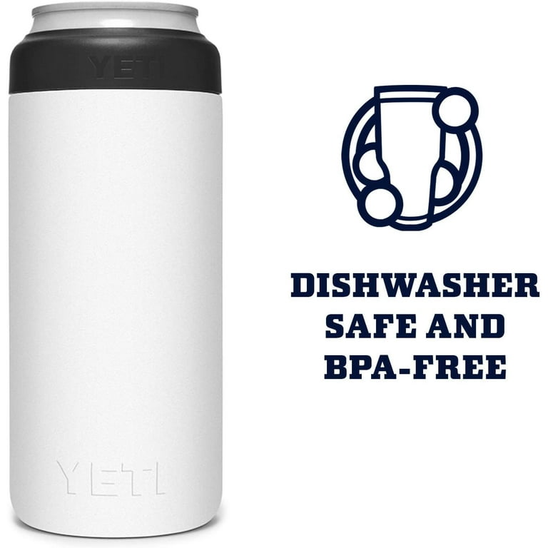 Yeti Rambler Colster Slim 12 Oz. White Stainless Steel