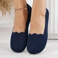 thumbnail image 6 of Xfvqtps Womens Knit Moccasin Flat Shoes Breathable Round Toe Lightweight Flexible Casual Slip on Comfortable Everyday Footwear Dark Blue, 6 of 9