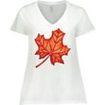 thumbnail image 3 of Inktastic Red Canadian Maple Leaf Women's Plus Size V-Neck T-Shirt, 3 of 5
