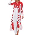 thumbnail image 2 of White Lobster on Red Background Long Sleeved Shirt Dress Dance dresses elegant chic wedding evening dresses, 2 of 7