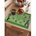 thumbnail image 3 of St. Patrick''s Day Placemats Set of 6,Washable Woven Burlap Cloth Fabric Placemat for Square/Rectangle/Round/Oval Dining Table,Easy Clean Place Mats Vintage Green Stripes Plant Holiday, 3 of 6